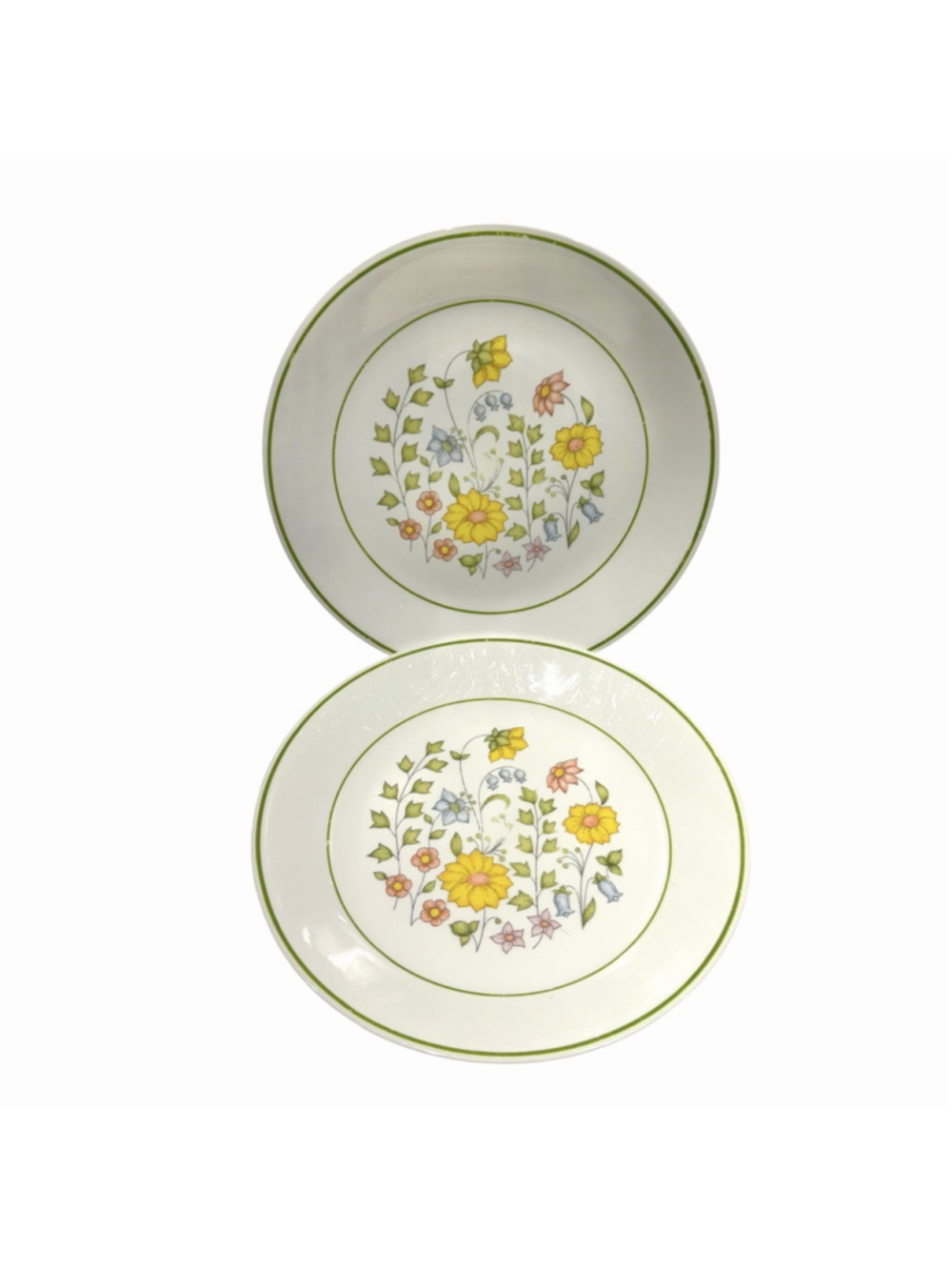 Corelle Spring Meadow Wild Flowers Salad Plate 8.5” Green Floral Vintage USA